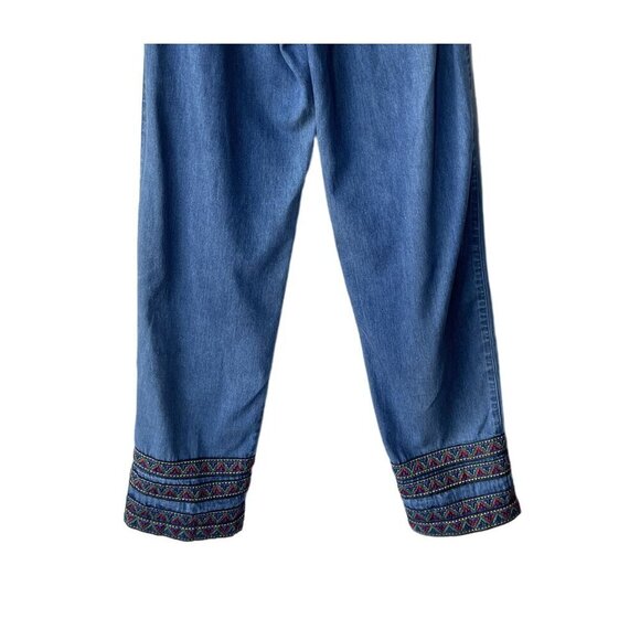 Talbots Southwestern Jeans Size 10 Coastal Grandma Embroidered Straight Aztec - Picture 6 of 10